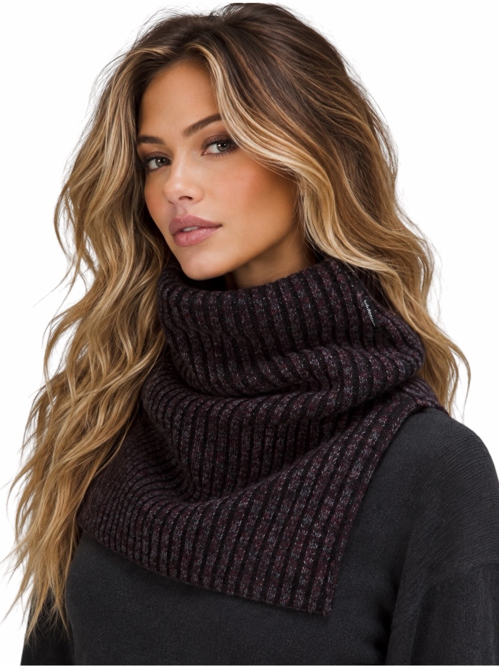Lululemon – Textured Fleece-Lined Knit Neck Warmer Snood – Cassis – Sz. OS